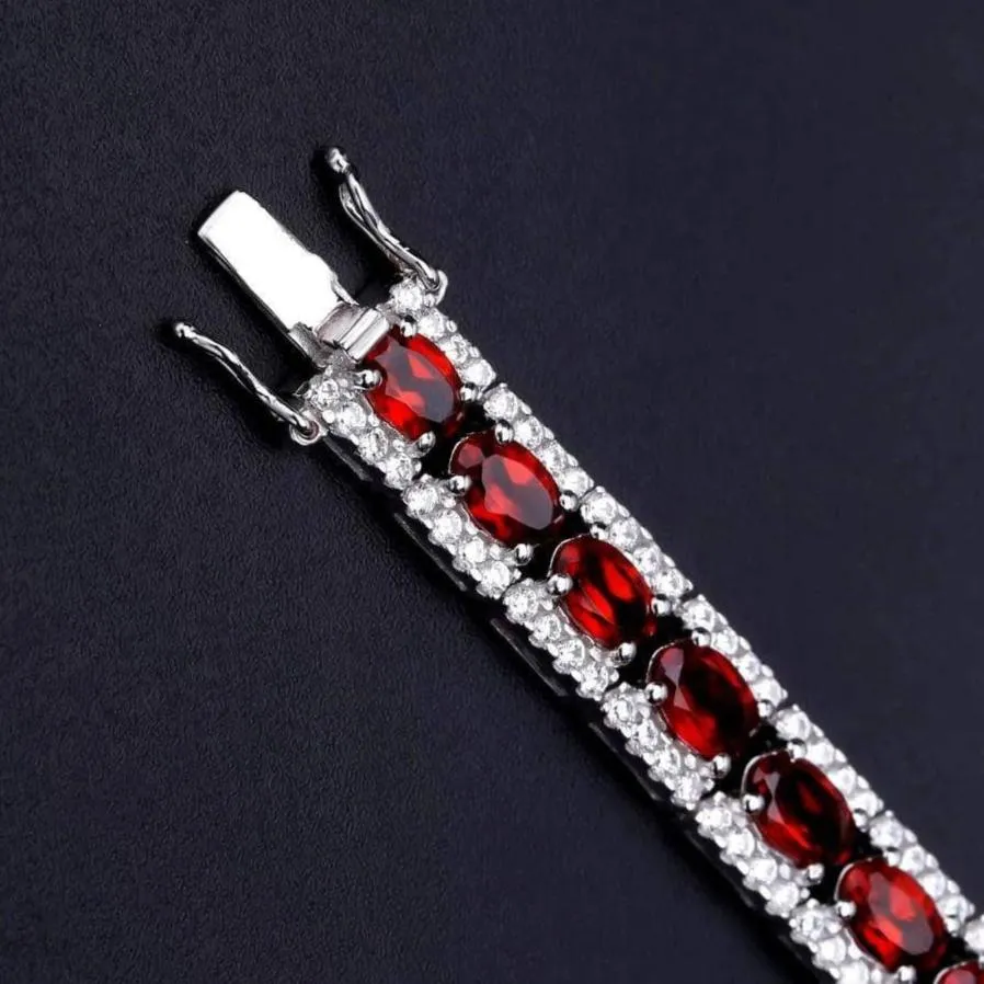 0.6Ct Natural Garnet Gemstone Vintage Bracelet