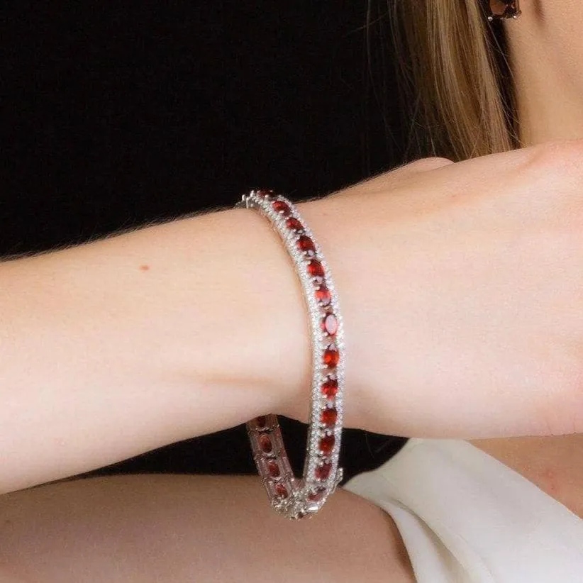 0.6Ct Natural Garnet Gemstone Vintage Bracelet