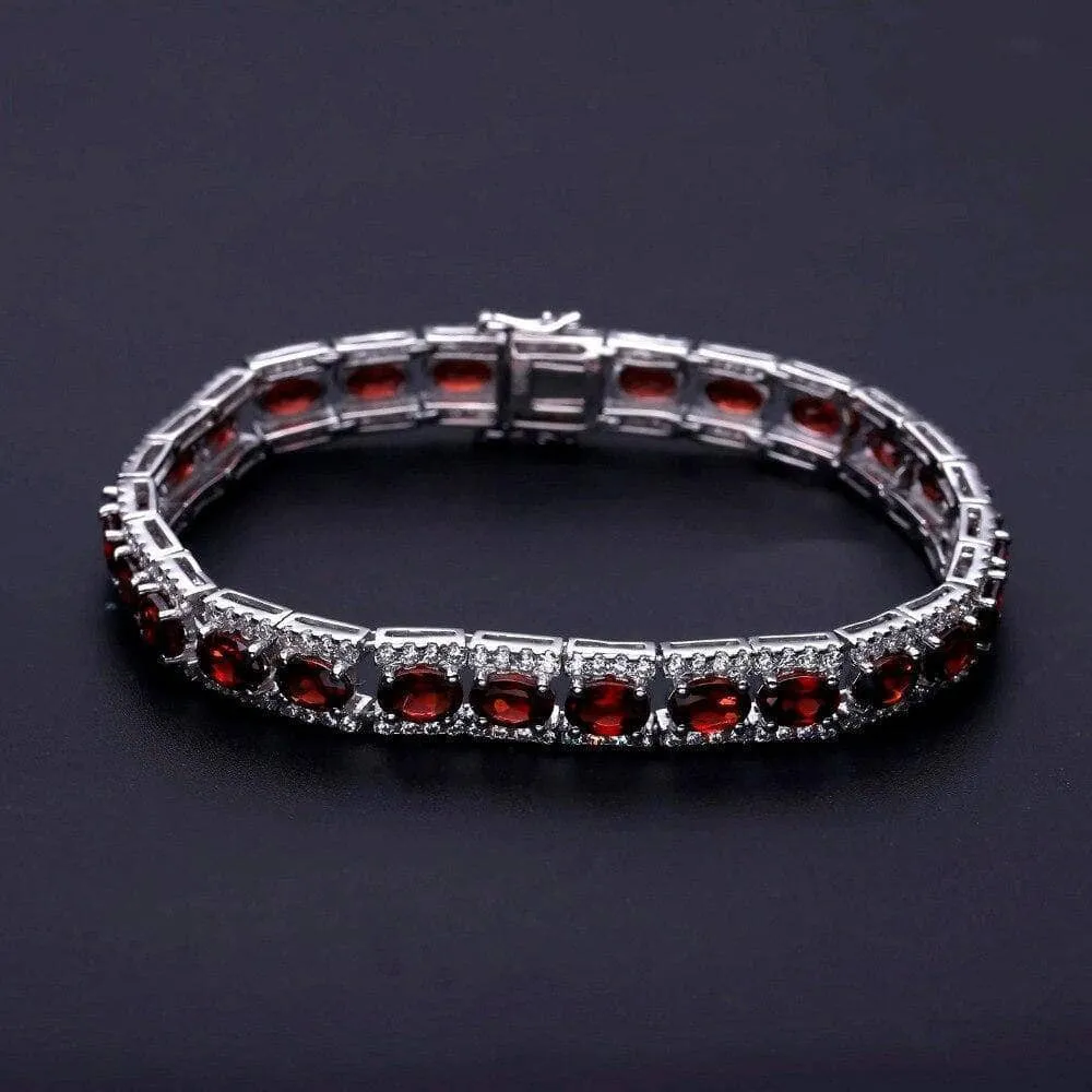 0.6Ct Natural Garnet Gemstone Vintage Bracelet