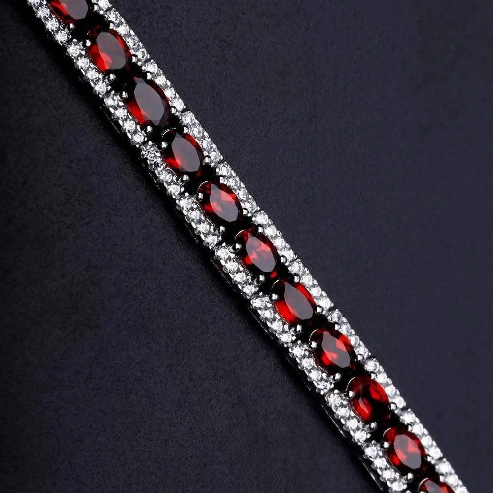 0.6Ct Natural Garnet Gemstone Vintage Bracelet
