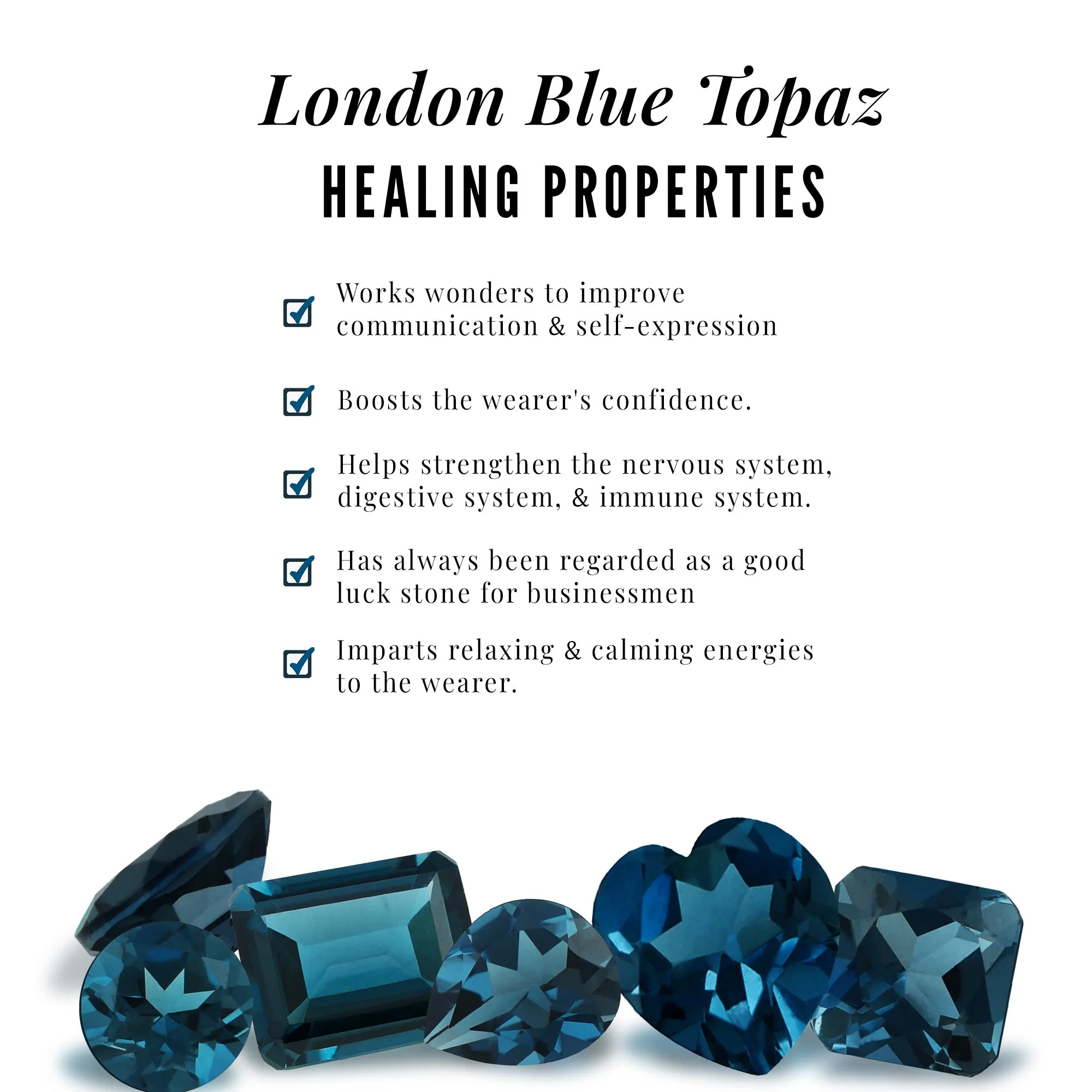 1 CT London Blue Topaz Solitaire Double Band Ring with Diamond