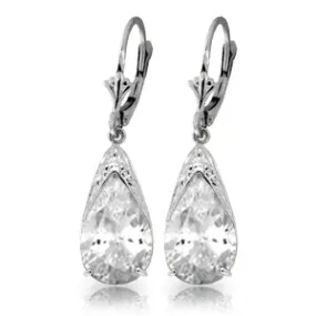 10 Carat 14K Solid White Gold Integrity White Topaz Earrings