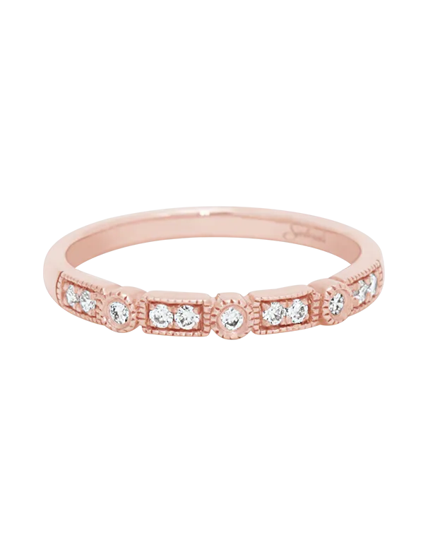10ct Rose Gold Diamond Set Band - 783428