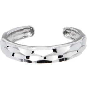10k White Gold Diamond Cut Band Toe Ring