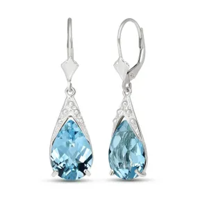 12 Carat 14K Solid White Gold Lifetime You Blue Topaz Earrings