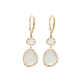 14K GOLD DIAMOND AND MOONSTONE LILA EARRINGS