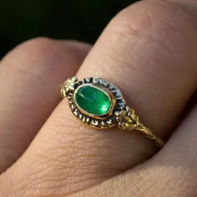 14k Gold HARMONY Emerald Ring- Sz 7.5