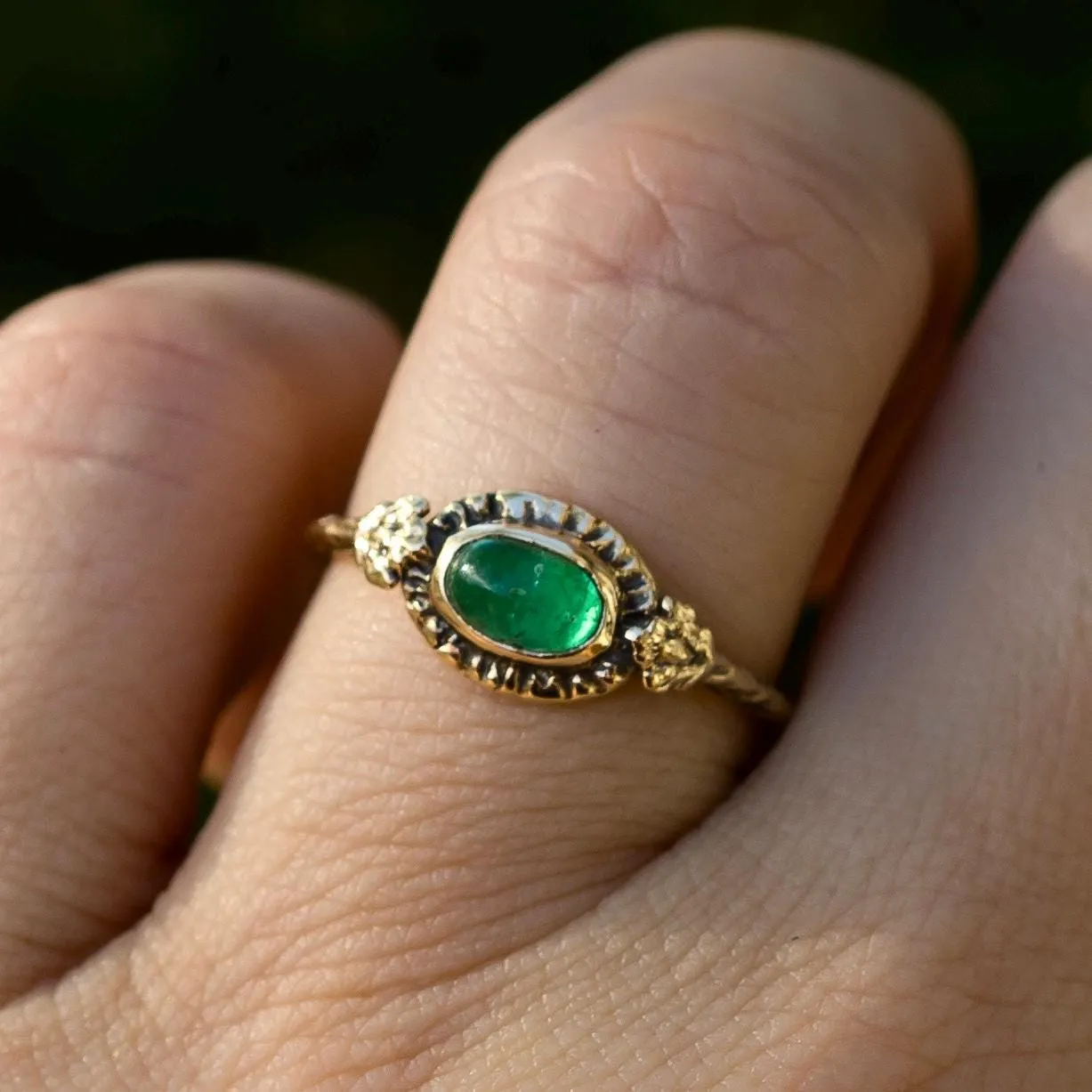 14k Gold HARMONY Emerald Ring- Sz 7.5