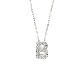 14K Gold Initial "B" Necklace With Diamonds