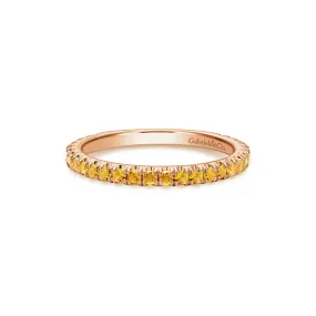 14K Rose Gold Citrine Band