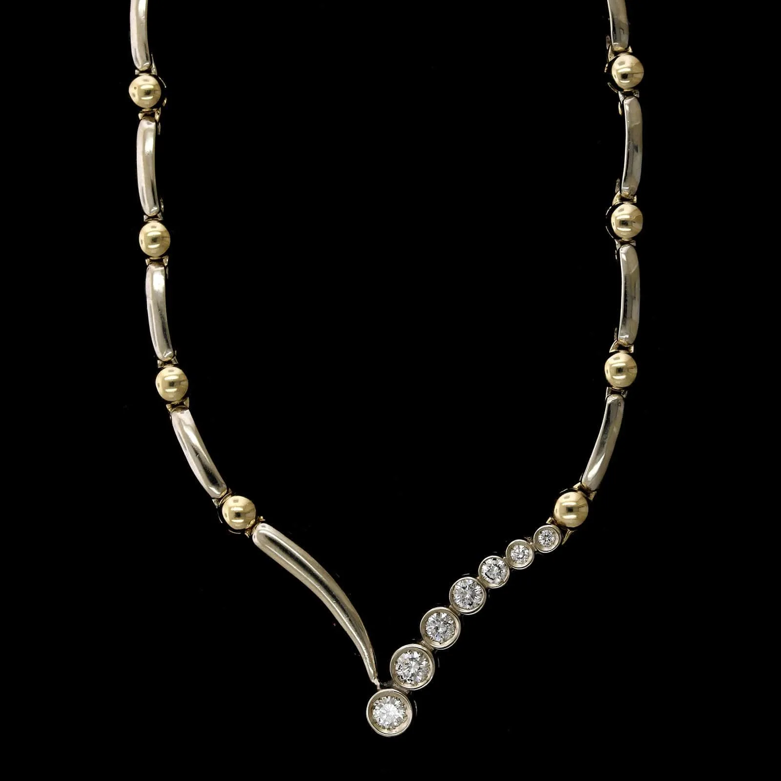 14K Two-Tone Gold Estate Diamond Necklace
