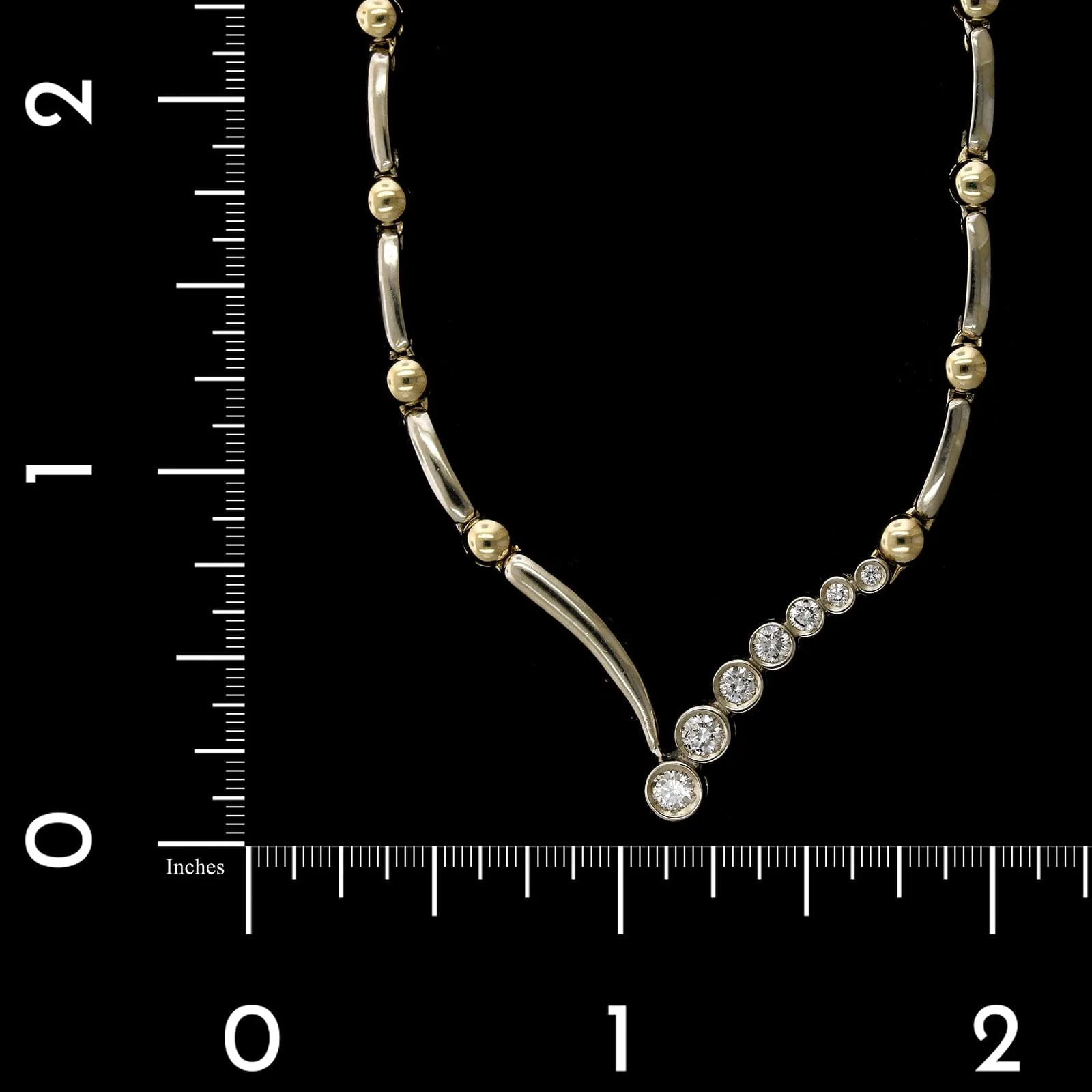 14K Two-Tone Gold Estate Diamond Necklace