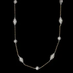 14K Two-tone Gold Estate Diamond Necklace