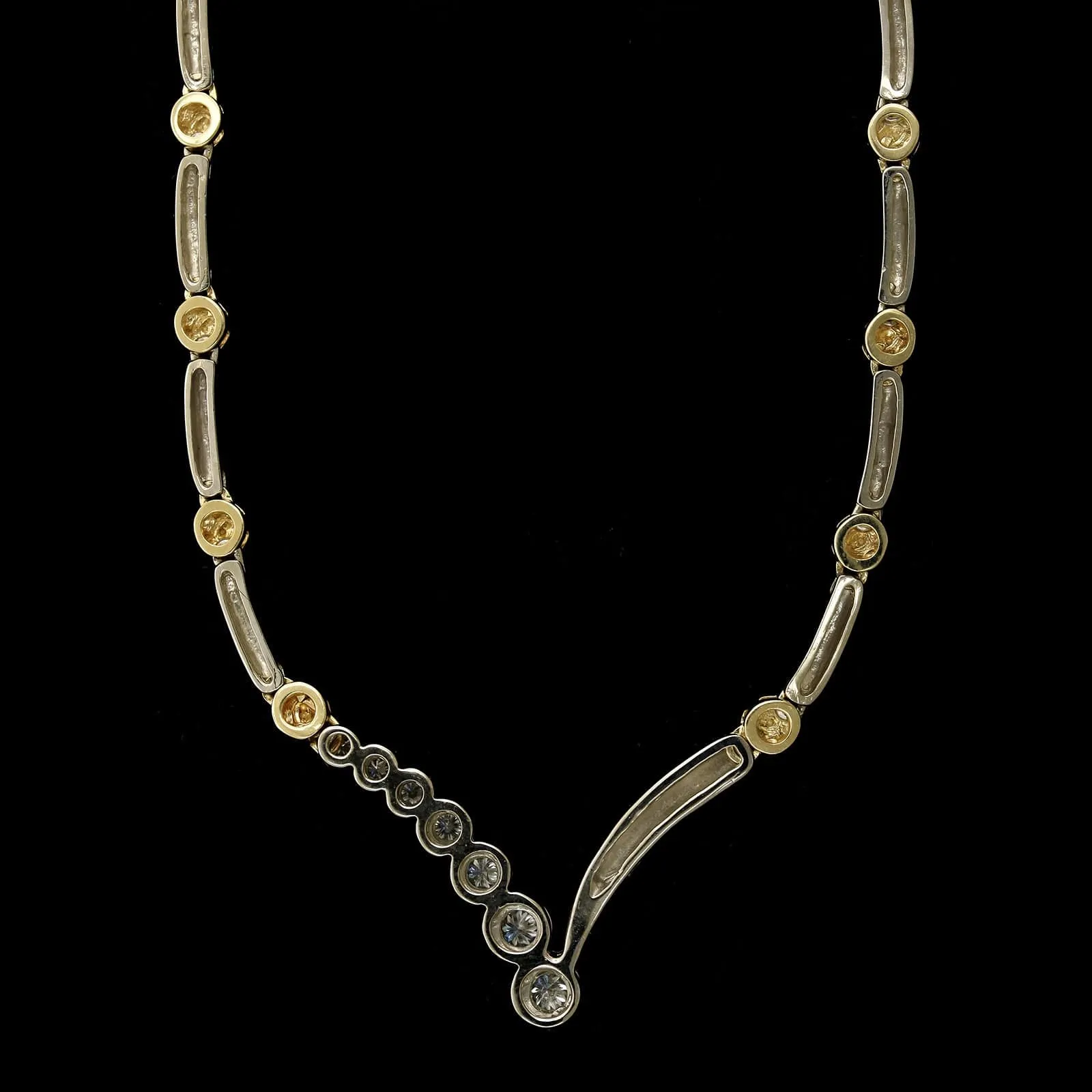 14K Two-Tone Gold Estate Diamond Necklace