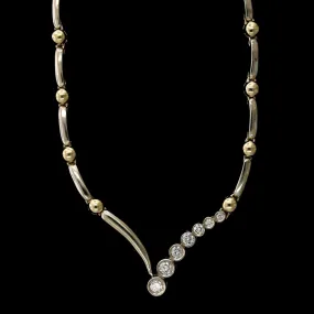 14K Two-Tone Gold Estate Diamond Necklace
