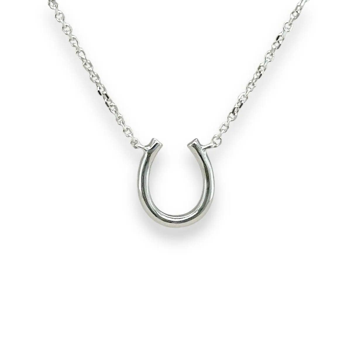 14K W Gold 0.10ct H/SI1 Diamond Horseshoe Necklace