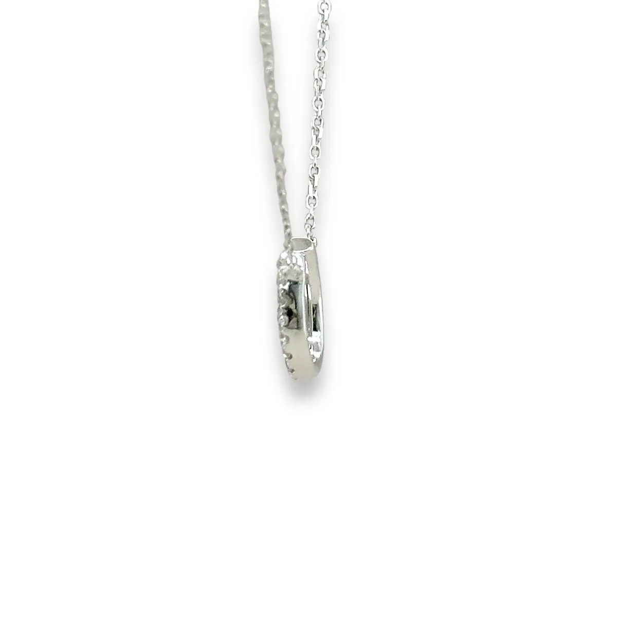 14K W Gold 0.10ct H/SI1 Diamond Horseshoe Necklace