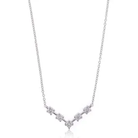 14K White Gold Ava Bea V Diamond Necklace