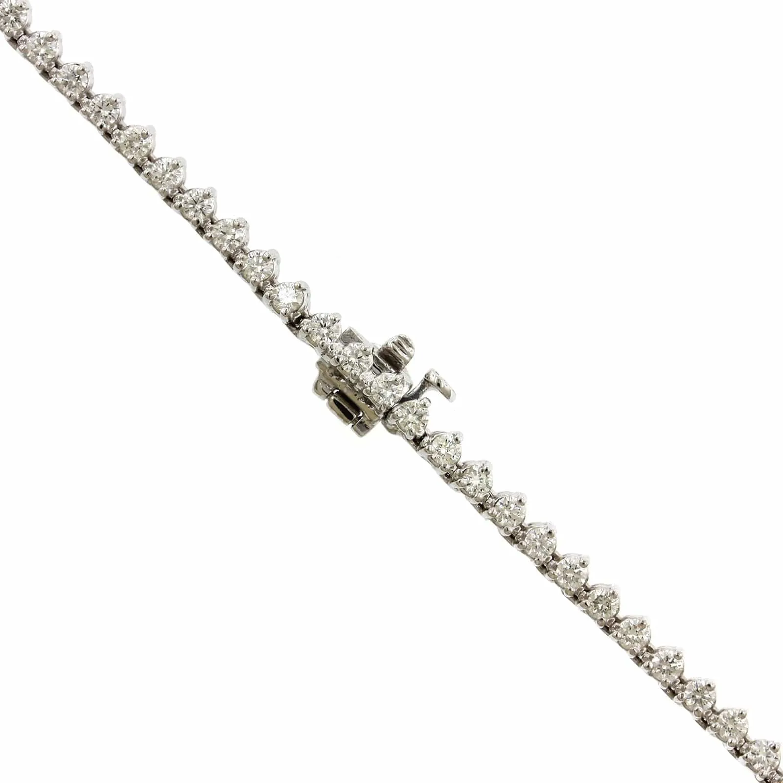 14K White Gold Diamond Graduated Line Necklace