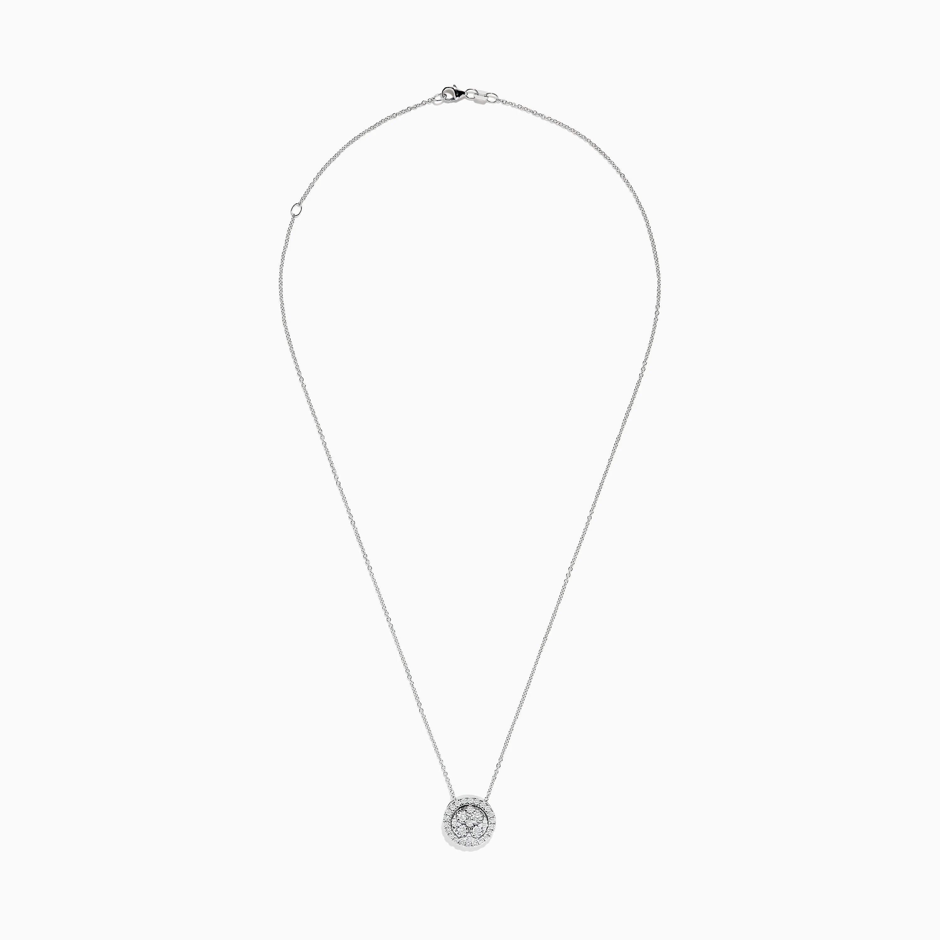 14K White Gold Diamond Necklace, 0.72 TCW