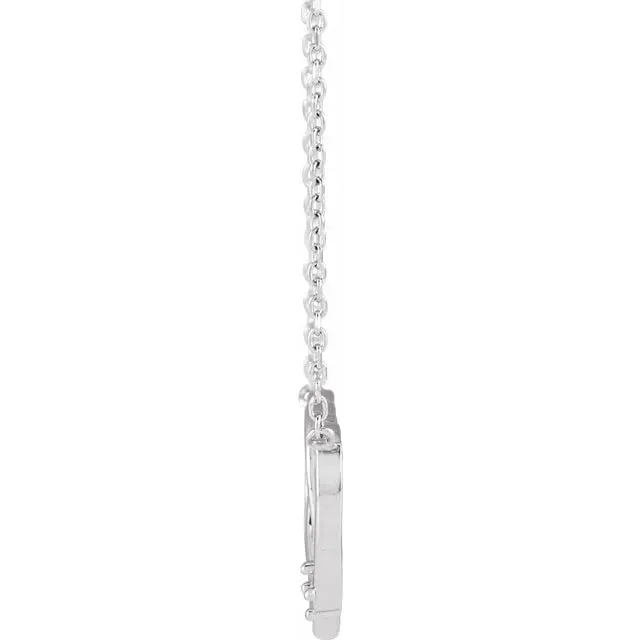 14K White Gold Round 1-Stone Interlocking Heart 18" Necklace