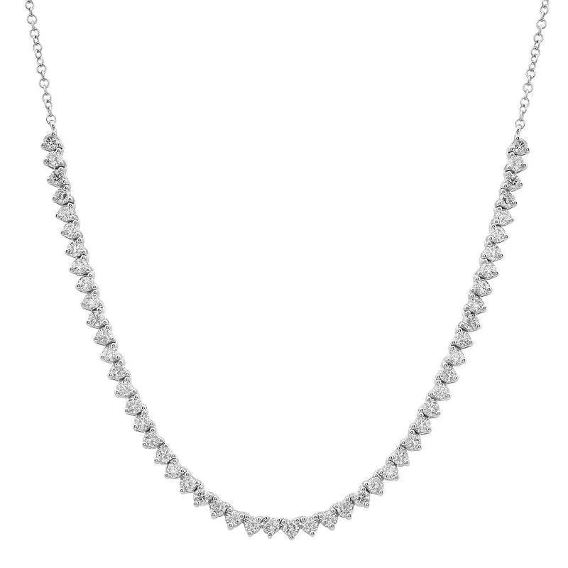 14k Yellow Gold Diamond Tennis Chain Necklace