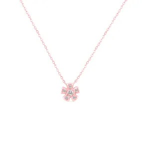 14KP FLORAL DIAMOND NECKLACE (118N401939P14DI1)