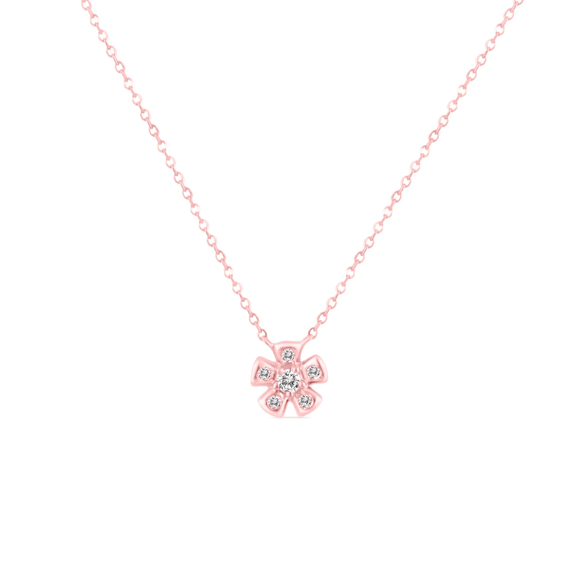 14KP FLORAL DIAMOND NECKLACE (118N401939P14DI1)