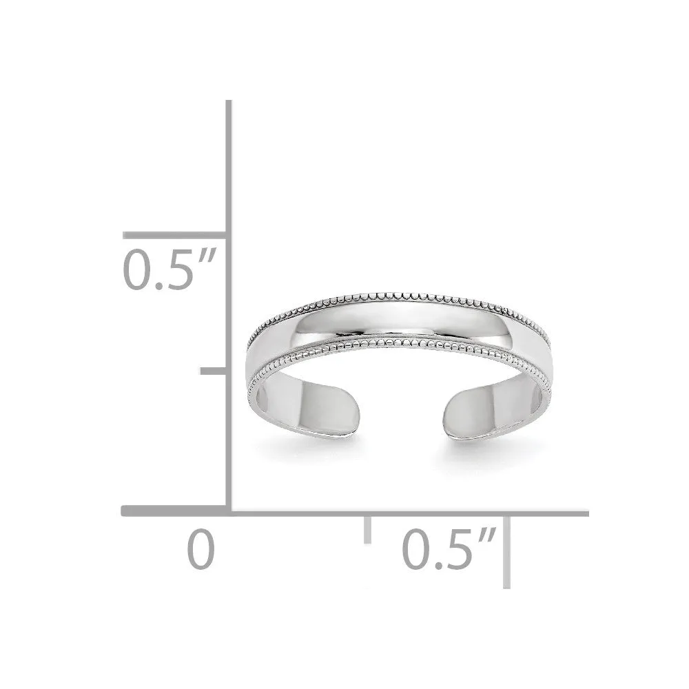 14KT White Gold 3MM Toe Ring