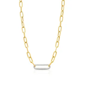 14KT Yellow Gold Diamond Jaden Chain Link Necklace