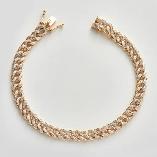 14KY 1.60CTW DIAMOND MIAMI CUBAN BRACELET