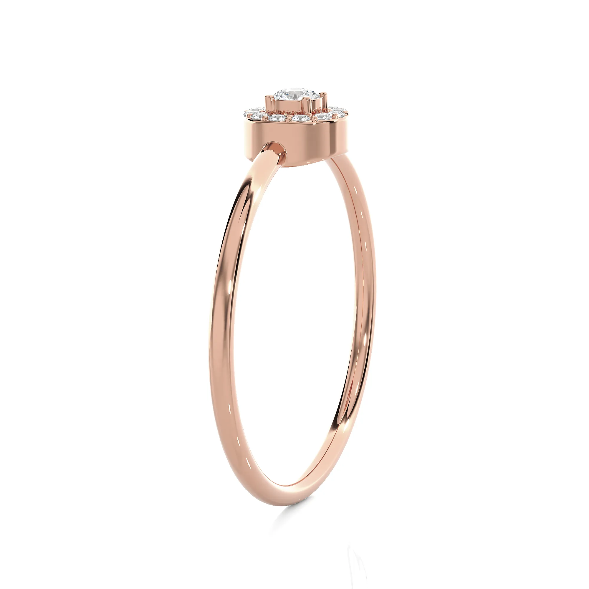 1/8 ctw Round Lab Grown Diamond Halo Engagement Ring