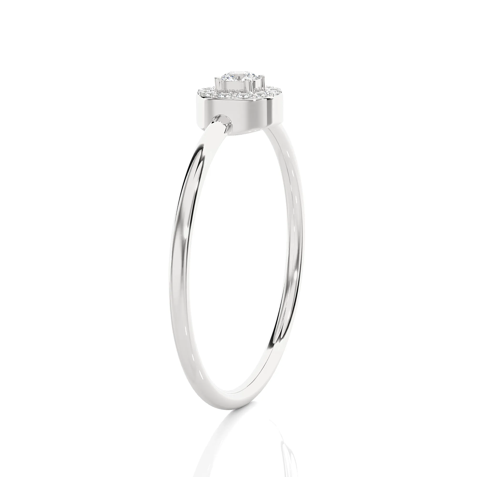 1/8 ctw Round Lab Grown Diamond Halo Engagement Ring