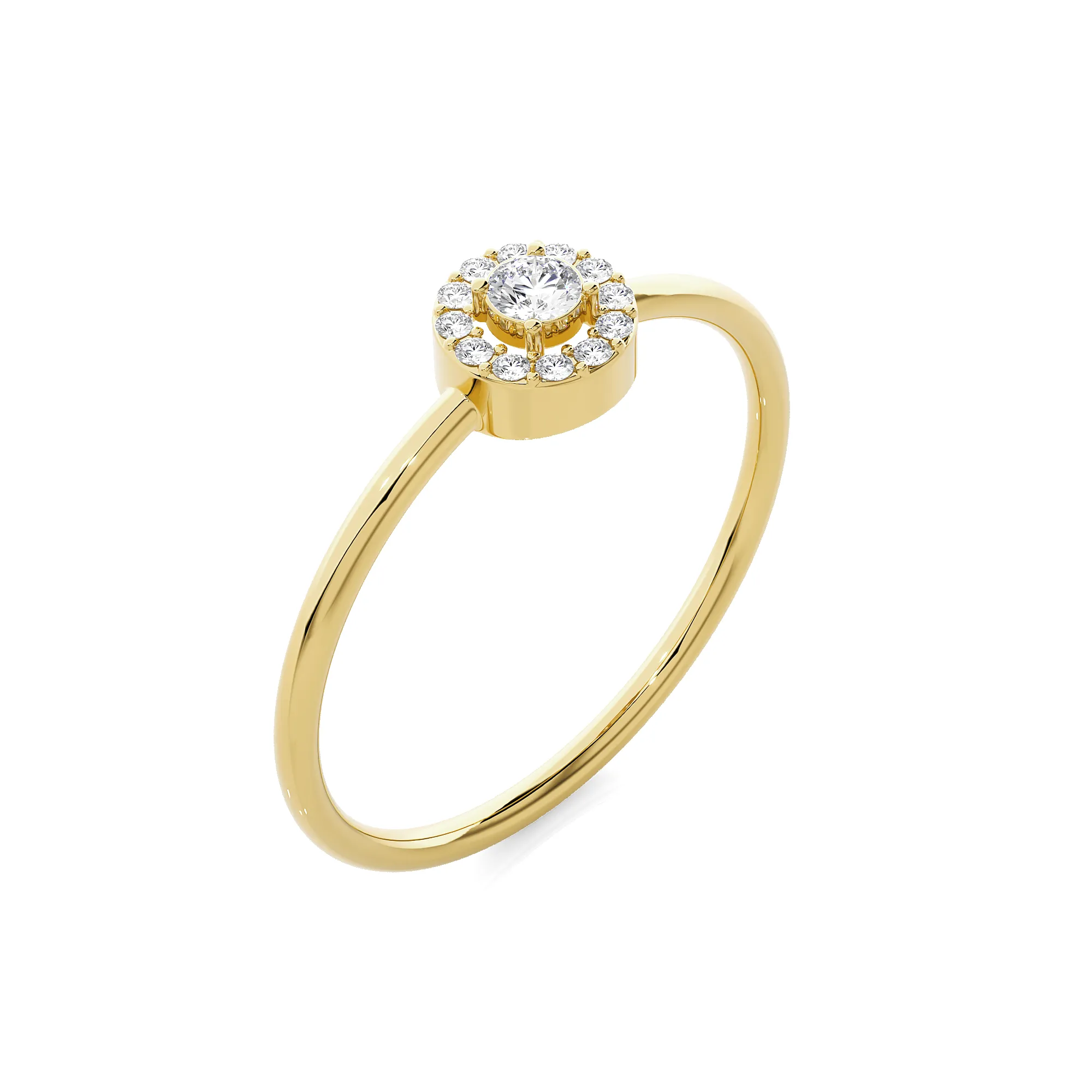1/8 ctw Round Lab Grown Diamond Halo Engagement Ring