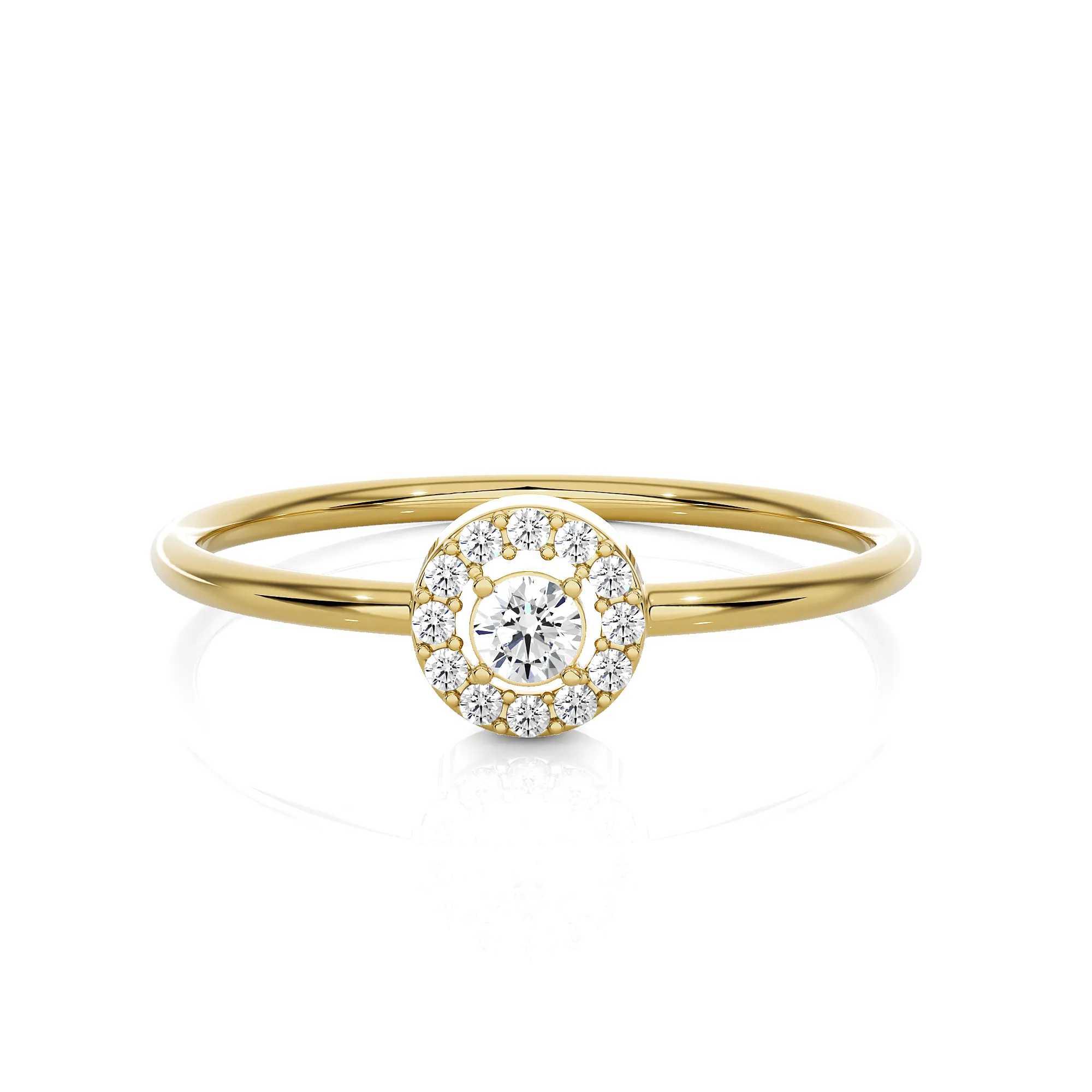 1/8 ctw Round Lab Grown Diamond Halo Engagement Ring