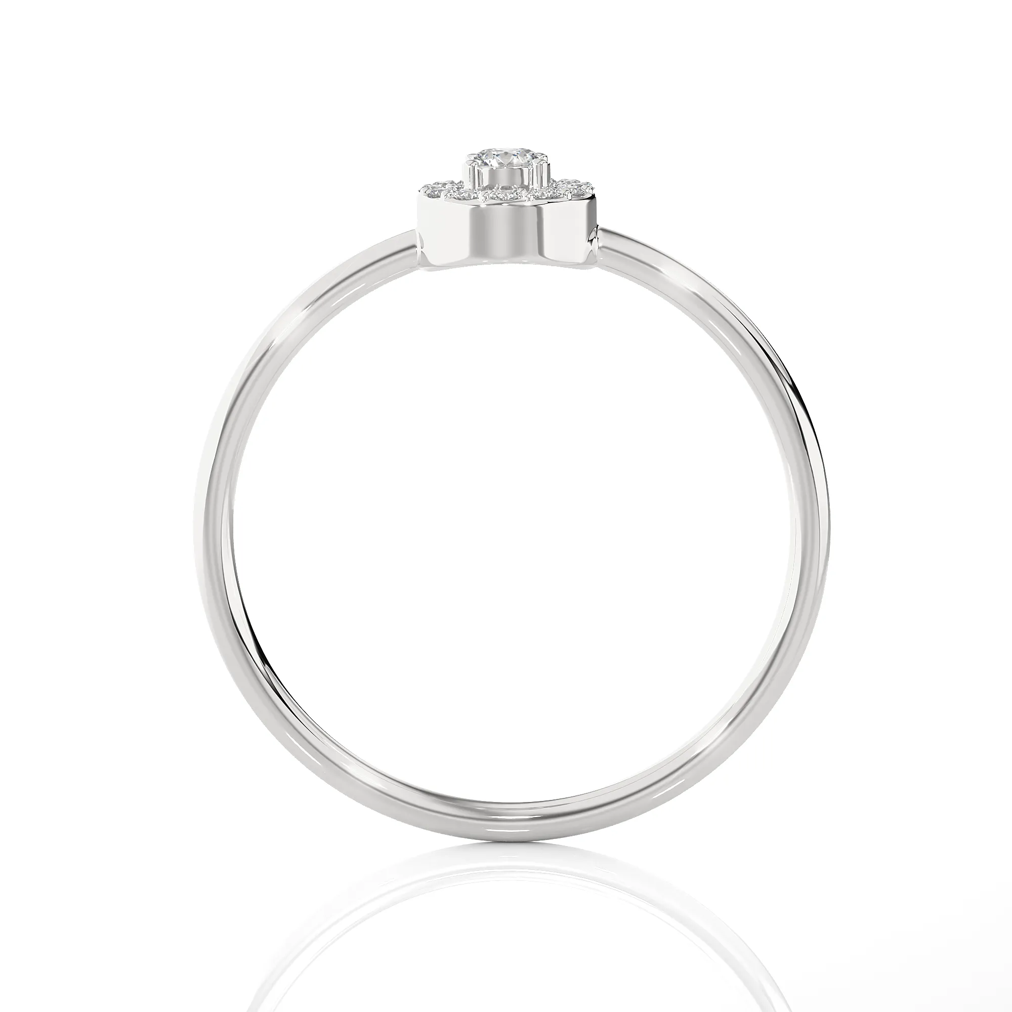 1/8 ctw Round Lab Grown Diamond Halo Engagement Ring