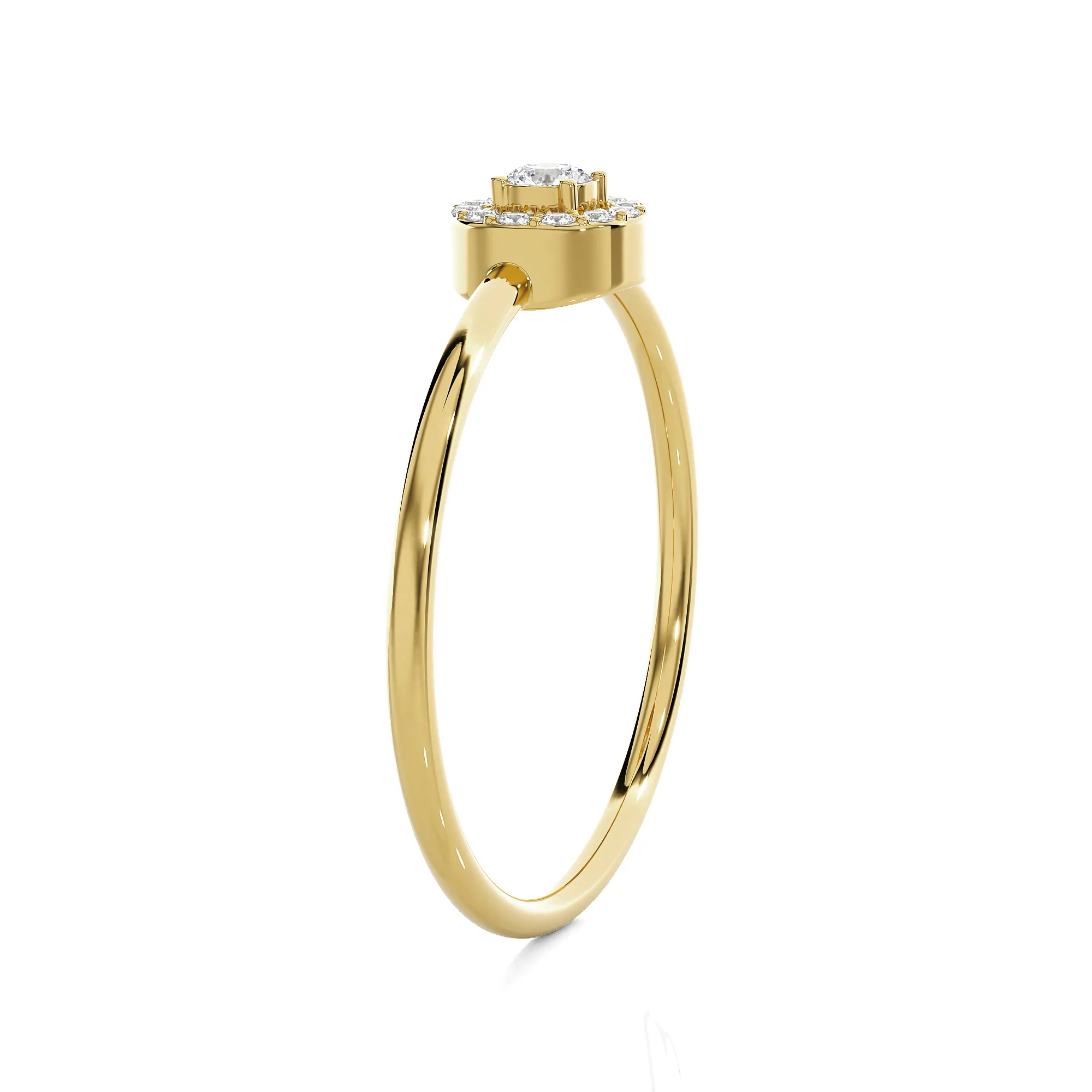 1/8 ctw Round Lab Grown Diamond Halo Engagement Ring