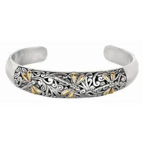 18K Gold and Silver Dragonfly Bracelet
