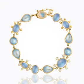 18K Halo Link Bracelet with diamond