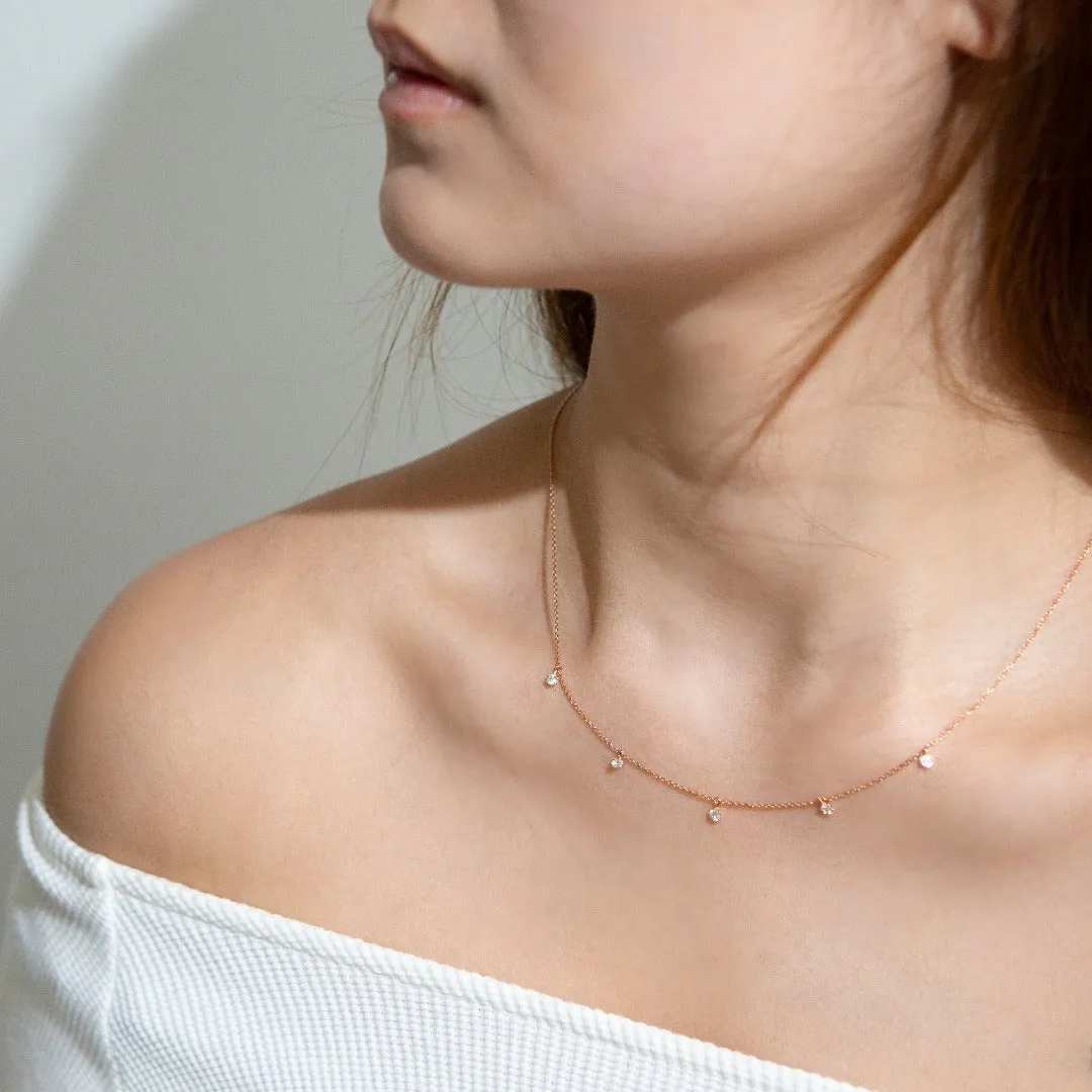 18K Rose Gold Diamond Necklace