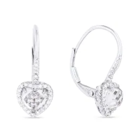 18" 1.61Ct White Topaz Drop/dangle Earrings In 14K White Gold