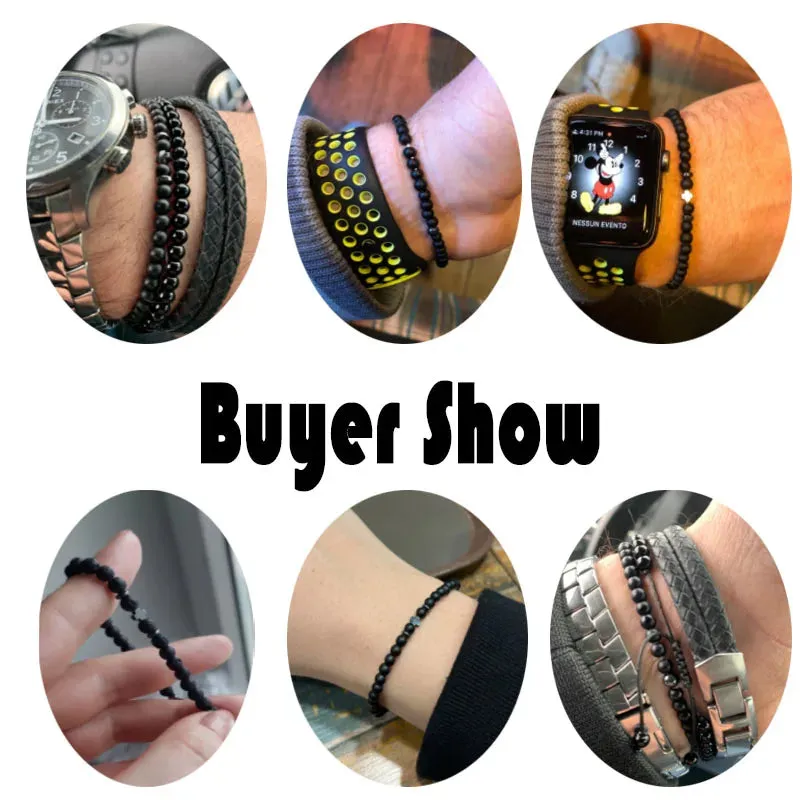 2024 Men Bracelet Small Stone 4mm Braclet Natural Hematite Cross Braslet Rice Bead Brazalete Homme Boyfriend Gift Pulsera Hombre