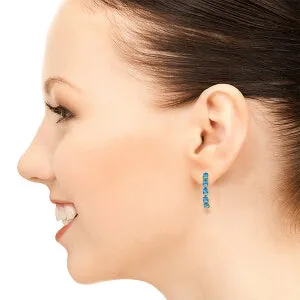 2.5 Carat 14K Solid Yellow Gold Earrings Natural Blue Topaz
