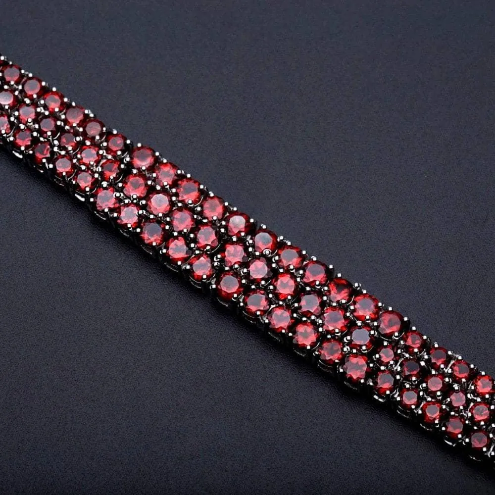 30.80 Ct Natural Red Garnet Gemstone Bracelet