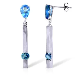 4.25 Carat 14K Solid White Gold I Amethyst Alive Blue Topaz Earrings