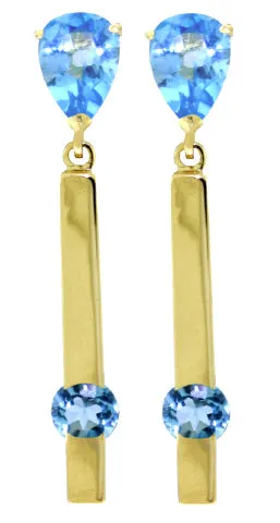 4.25 Carat 14K Solid White Gold I Amethyst Alive Blue Topaz Earrings