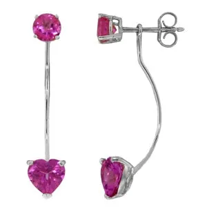 4.55 Carat 14K Solid Yellow Gold Butterflies Desire Pink Topaz Earrings