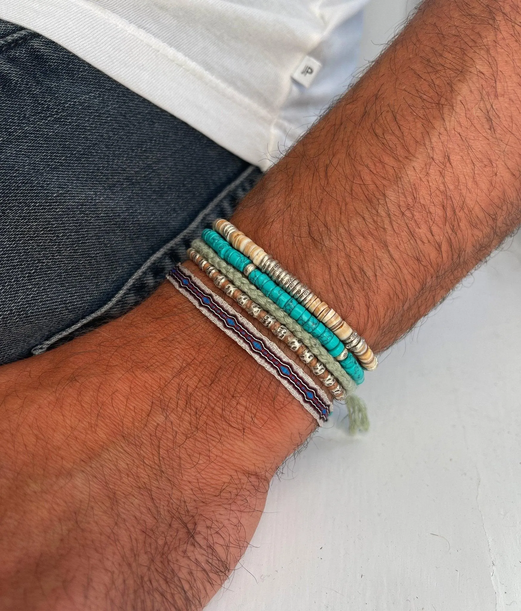 4mm Shell "Rodeo" Bracelet (Shell/Silver)