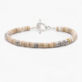 4mm Shell "Rodeo" Bracelet (Shell/Silver)