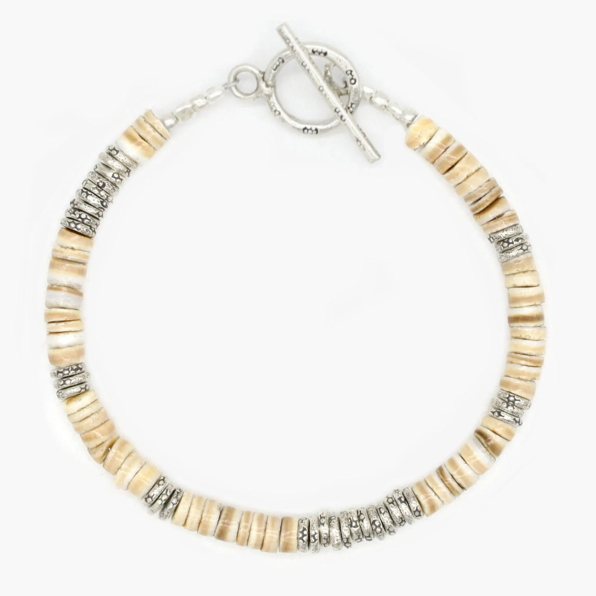 4mm Shell "Rodeo" Bracelet (Shell/Silver)